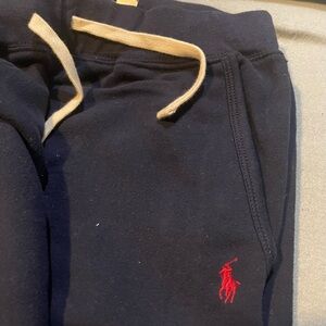 Ralph Lauren Kids Navy Joggers with Red Logo